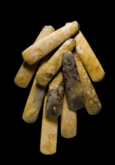 Flintaxes from Maglehøjs Vange. Polished axes of flint