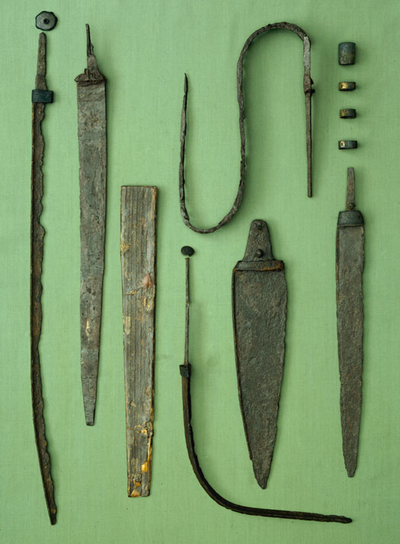 A selection of the Hjortspring warriors' swords. The army from Hjortspring